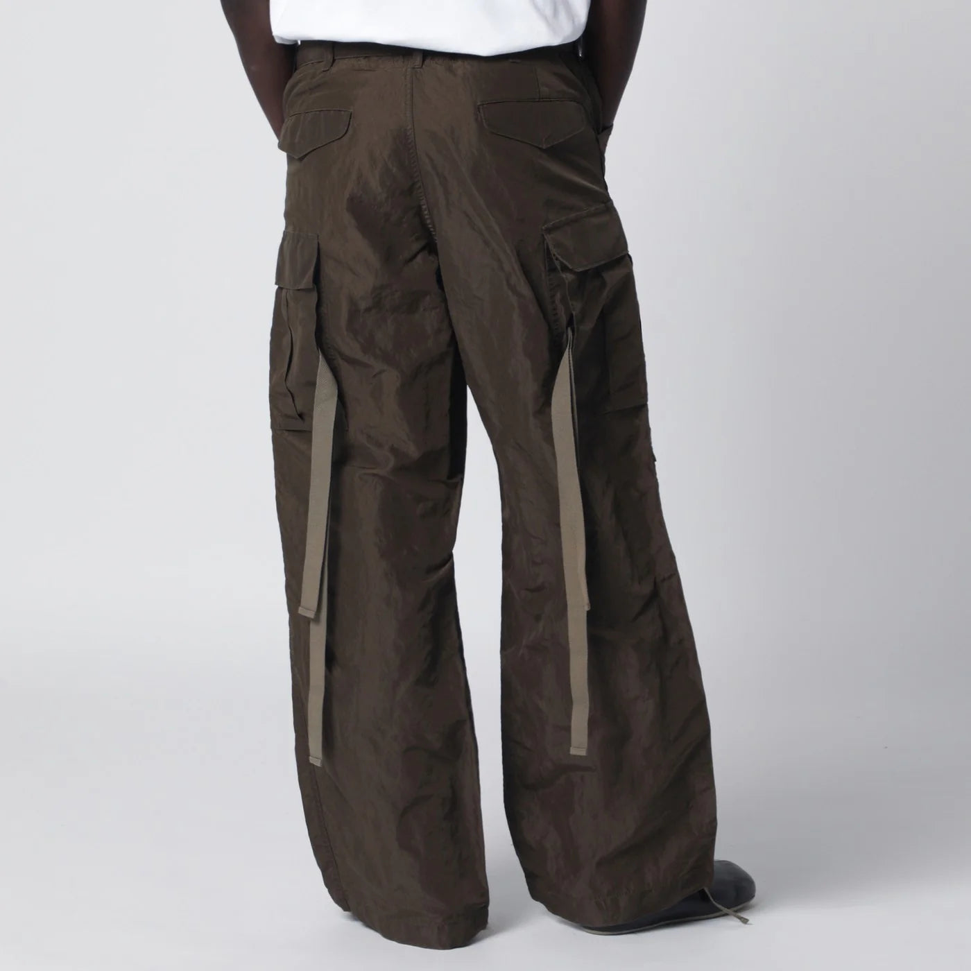 Sacai Khaki green nylon cargo trousers