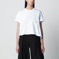 Sacai White cropped cotton T-shirt