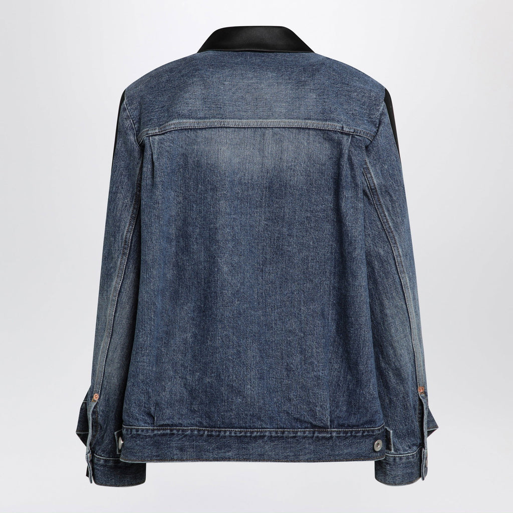 Sacai Double-breasted jacket in wool and denim