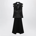 Sacai Black wool organza vest