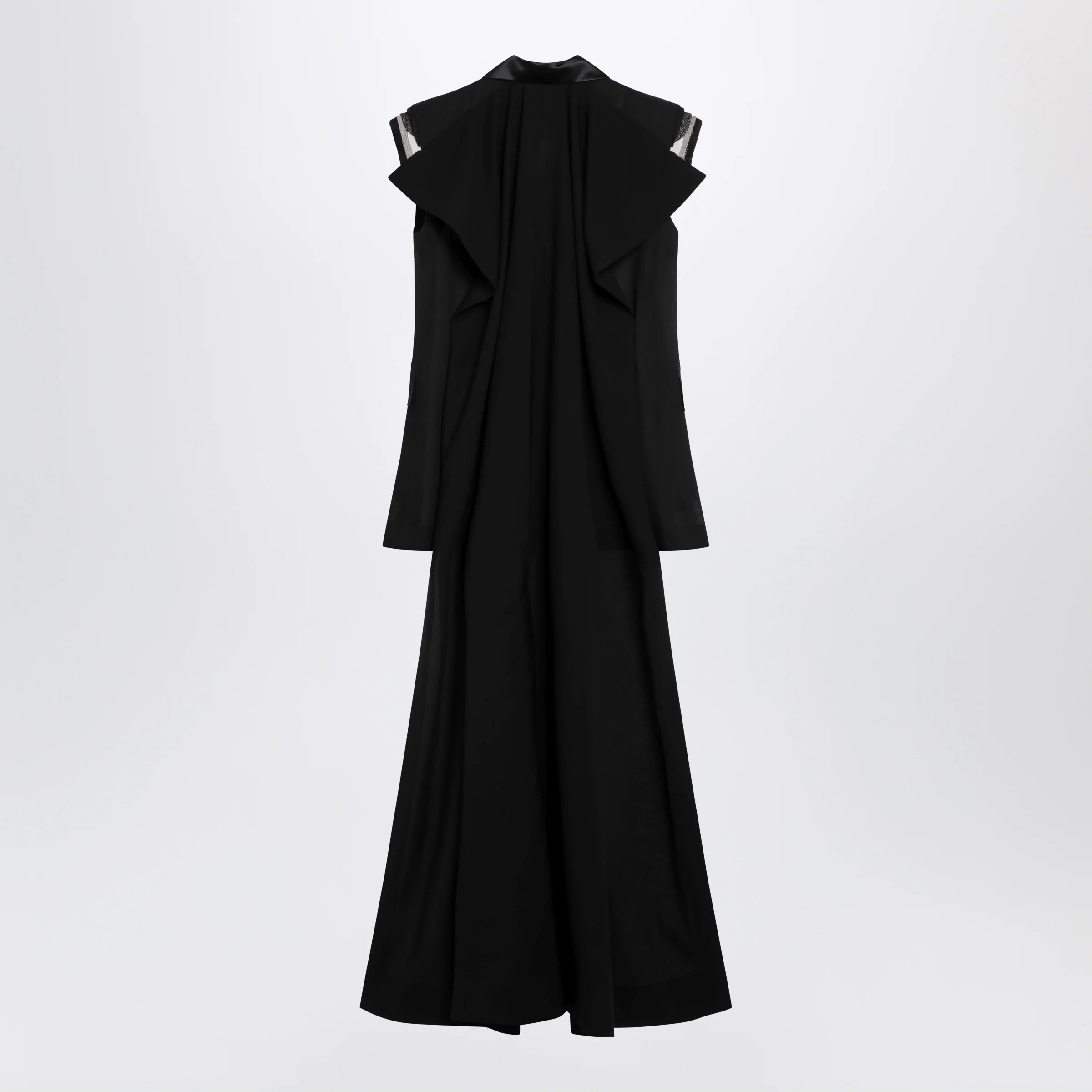 Sacai Black wool organza vest