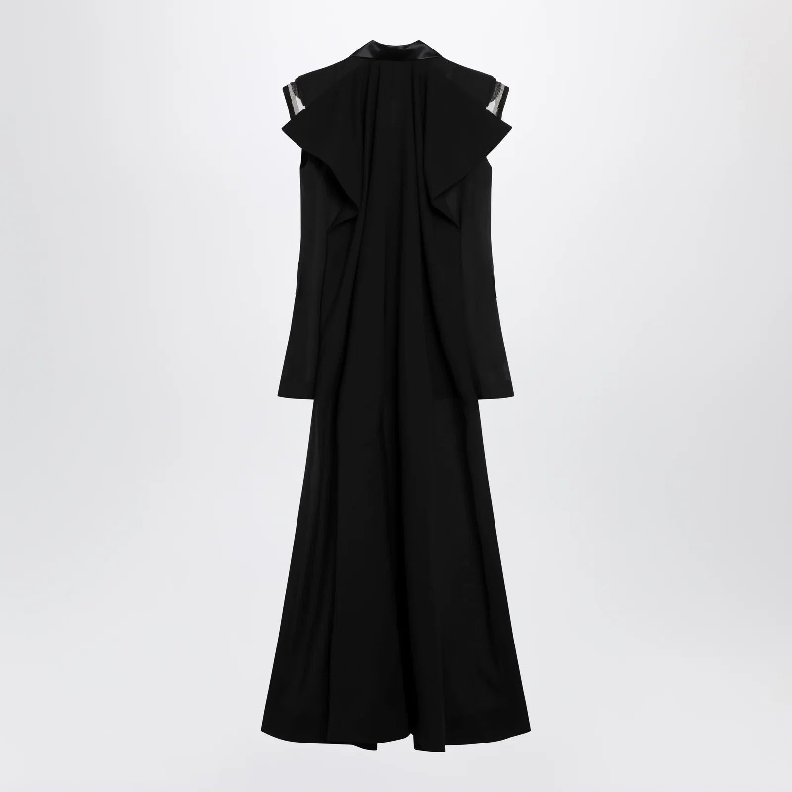 Sacai Black wool organza vest