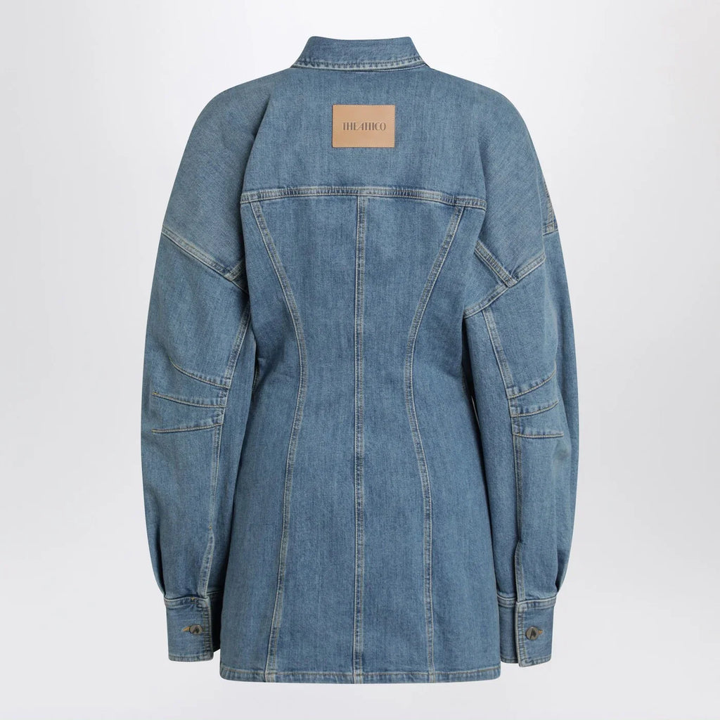 The Attico Light blue denim mini dress