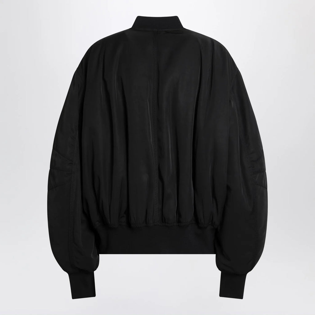 The Attico Black zip bomber jacket