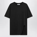 The Attico Black washed T-shirt with shaped hem