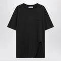 The Attico Black washed T-shirt with shaped hem
