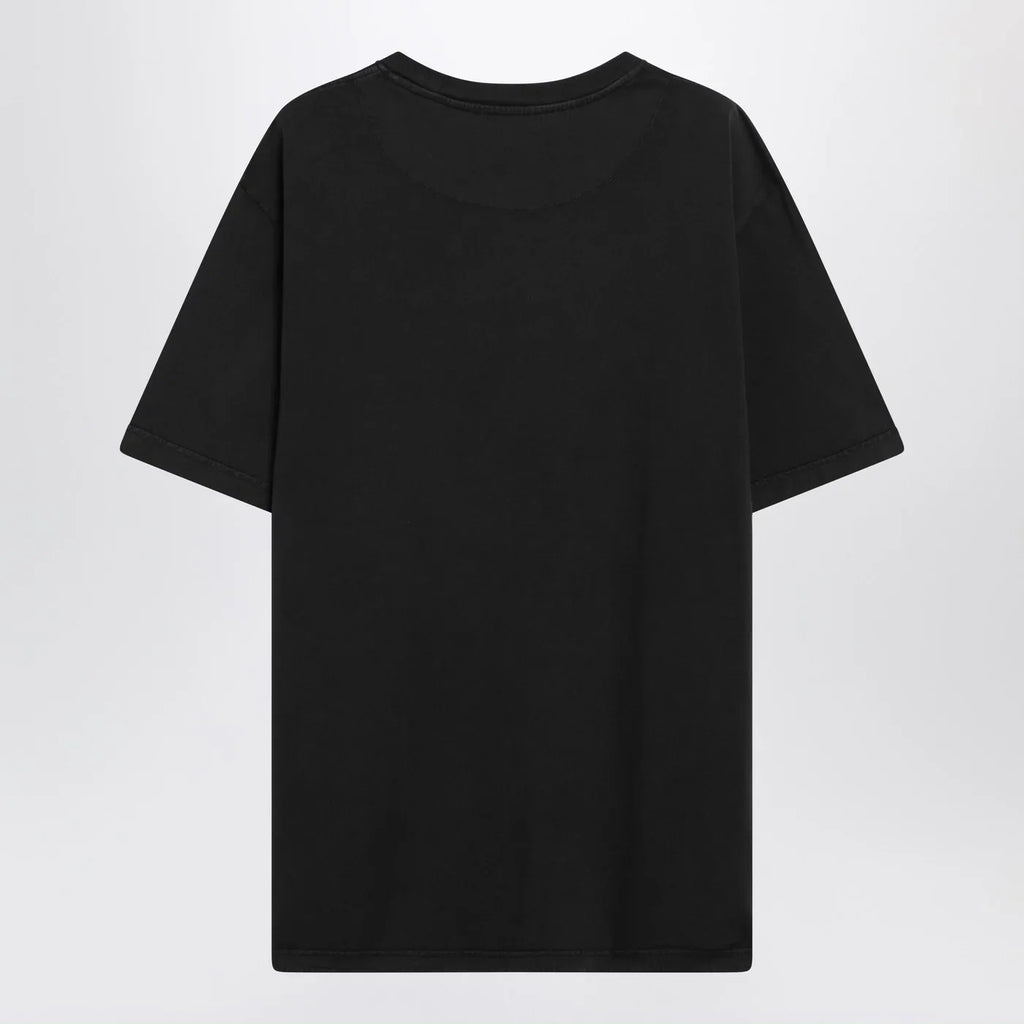 The Attico Black washed T-shirt with shaped hem