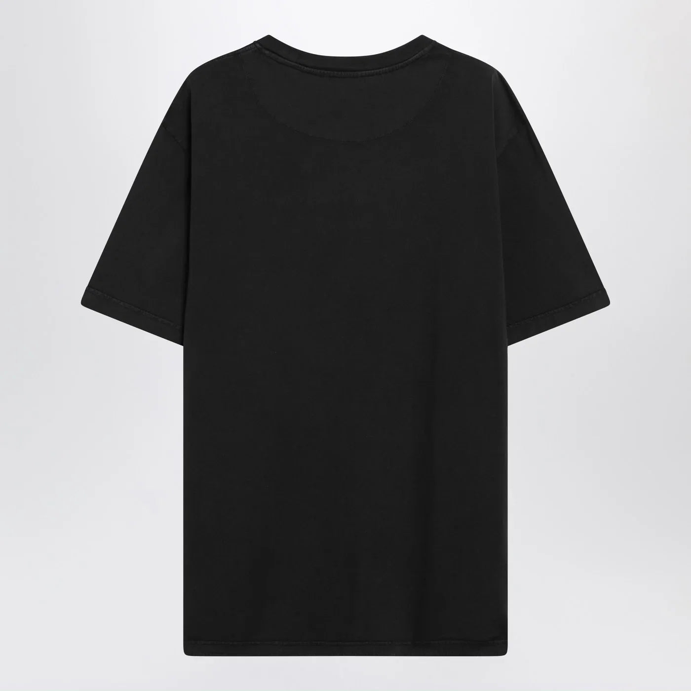 The Attico Black washed T-shirt with shaped hem