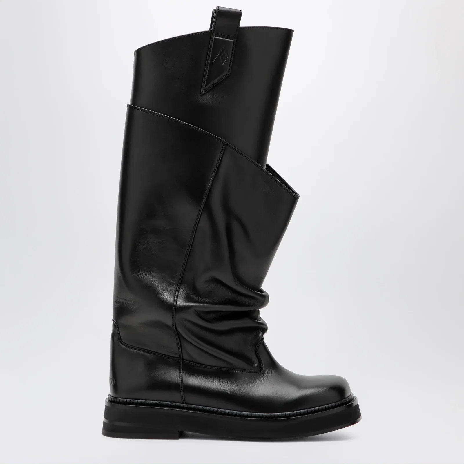 The Attico Robin Passeggiata combat boots in black calf leather