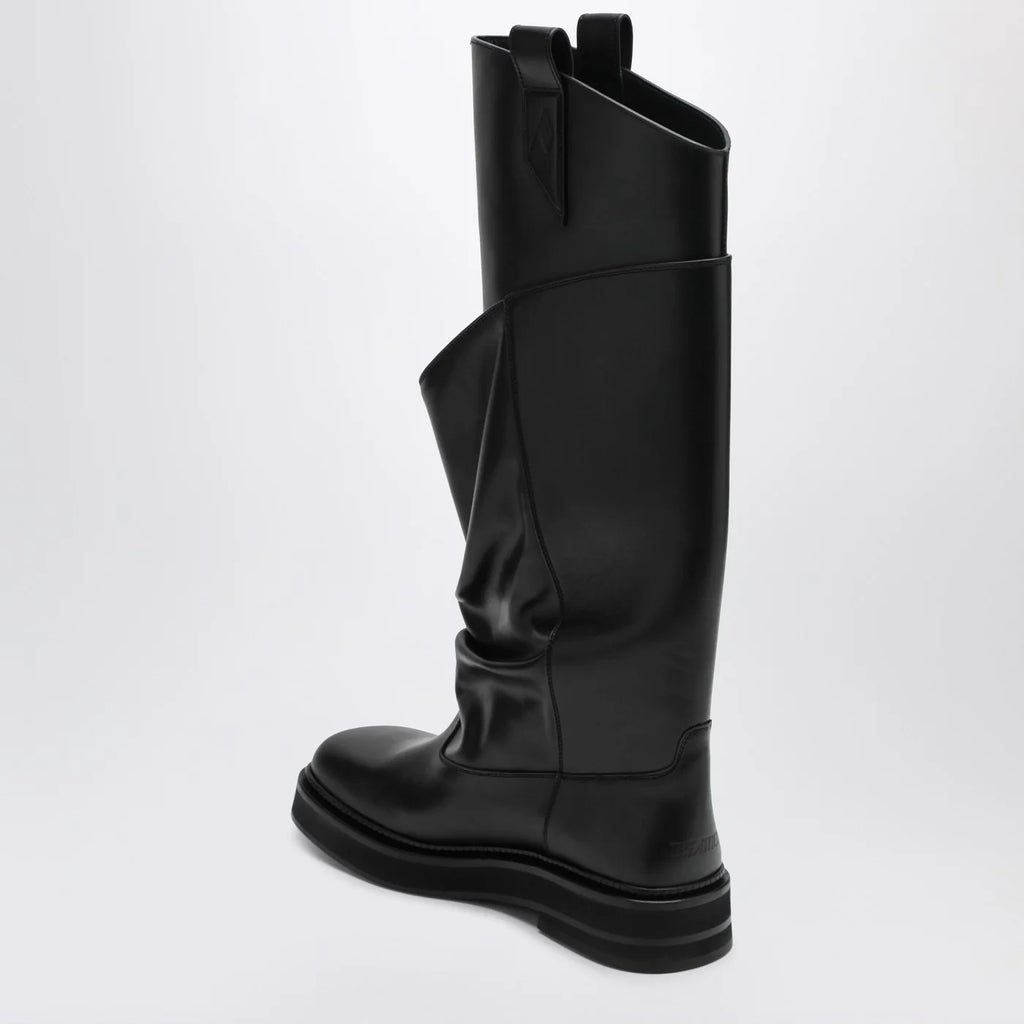The Attico Black leather La Passeggiata boots