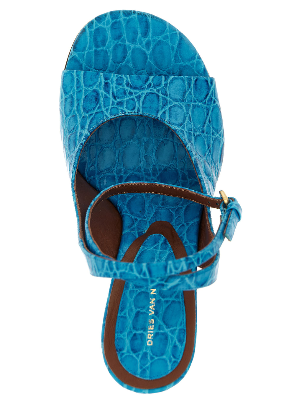 Dries Van Noten  Embossed Leather Sandals