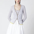 Roberto Collina Lilac cardigan with gold trim