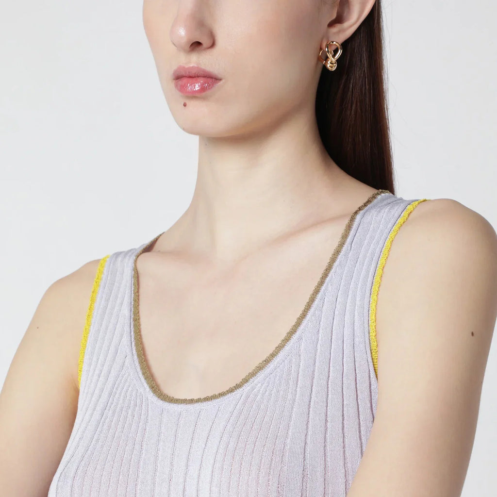 Roberto Collina Lilac tank top with gold trim