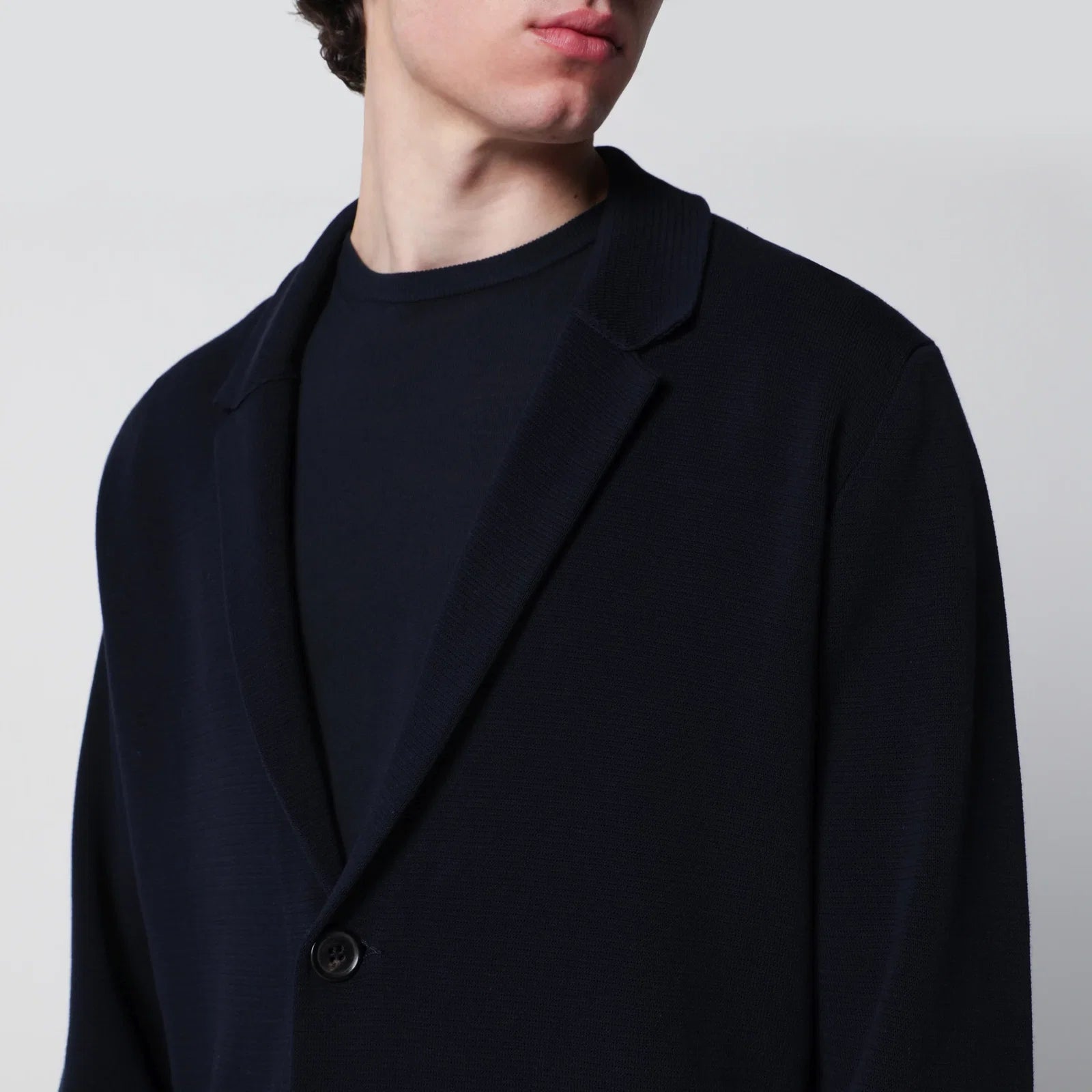 Roberto Collina Navy blue cotton cardigan jacket