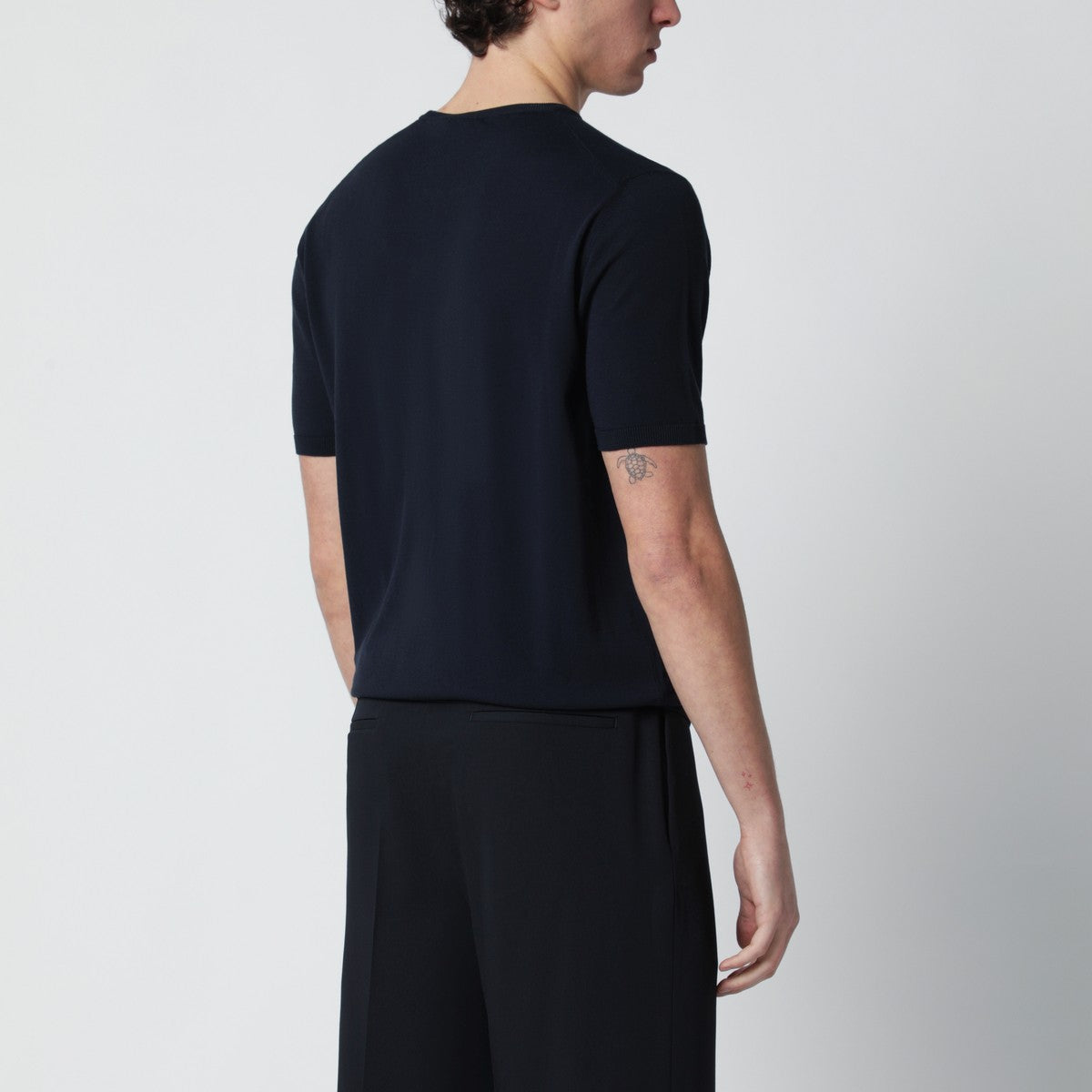 Roberto Collina Navy blue cotton knit