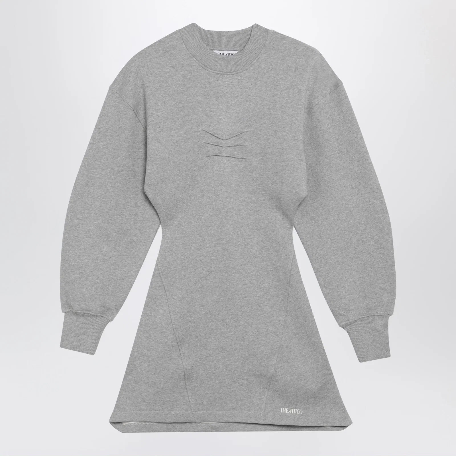The Attico Melange cotton jersey mini dress in grey