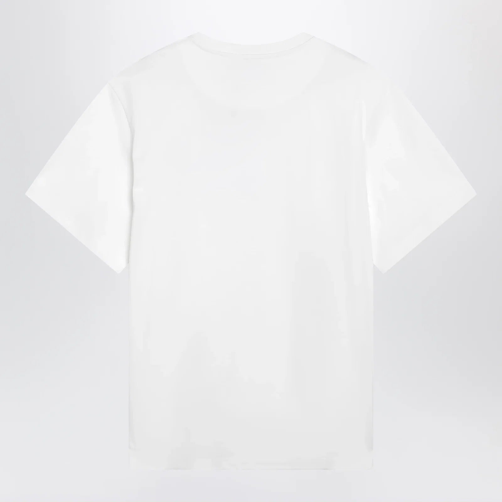 The Attico Oversized cotton jersey T-shirt with cutout hem, white