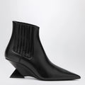 The Attico Cheope wedge-heel ankle boots in black calfskin
