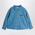 Mini Rodini Blue denim polka dot shirt