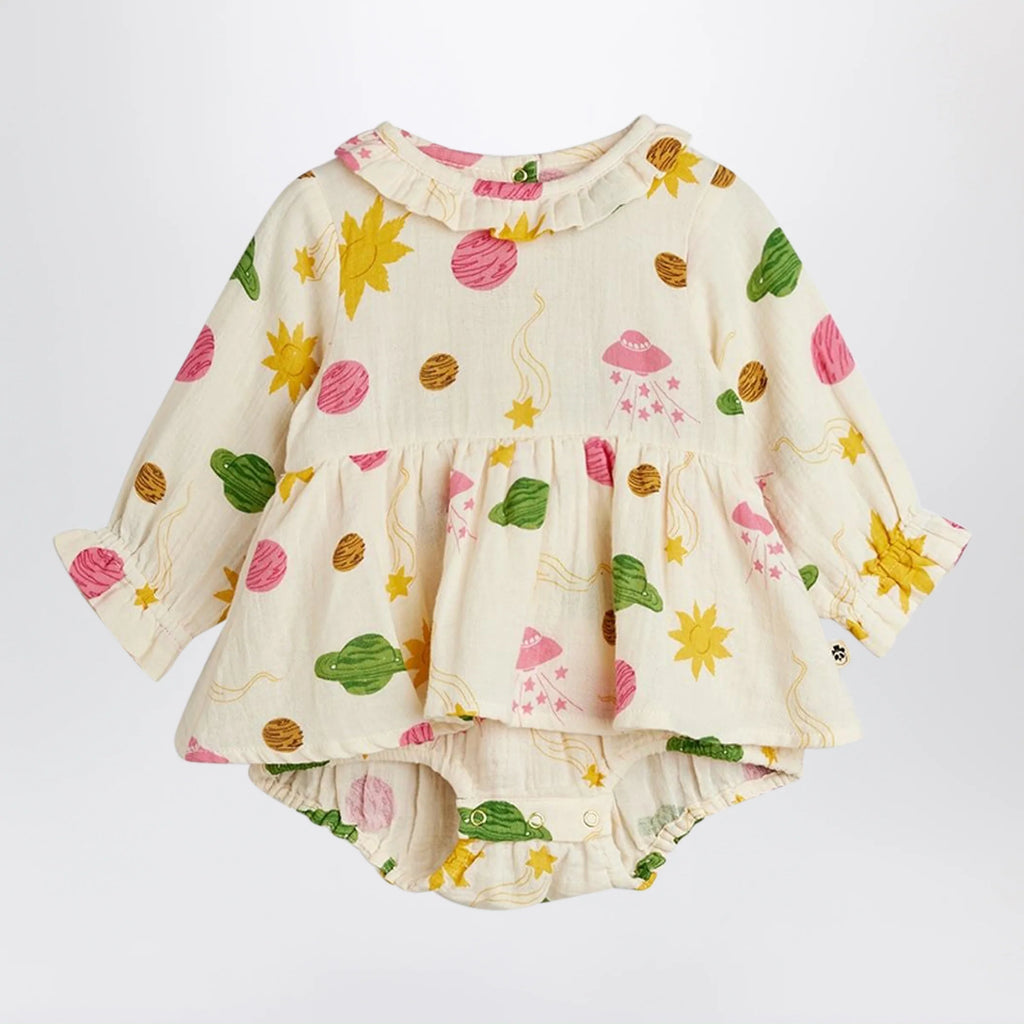 Mini Rodini Muslin bodysuit with space print