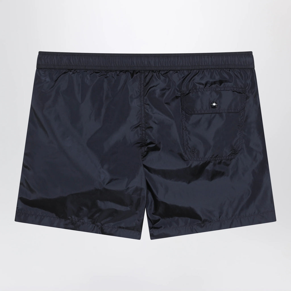 Moncler Navy blue swim shorts with logo patch