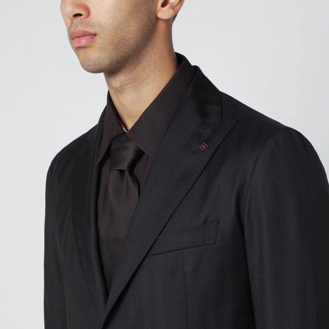 Tagliatore Brown striped single-breasted wool suit