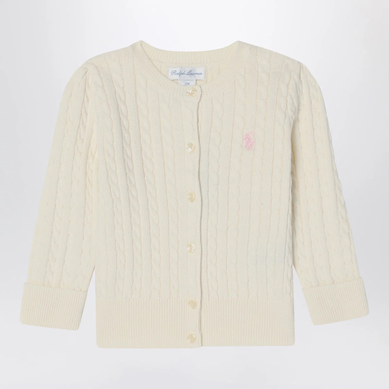 Polo Ralph Lauren White cable knit cotton cardigan