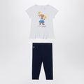 Polo Ralph Lauren White/navy blue cotton two-piece set with print