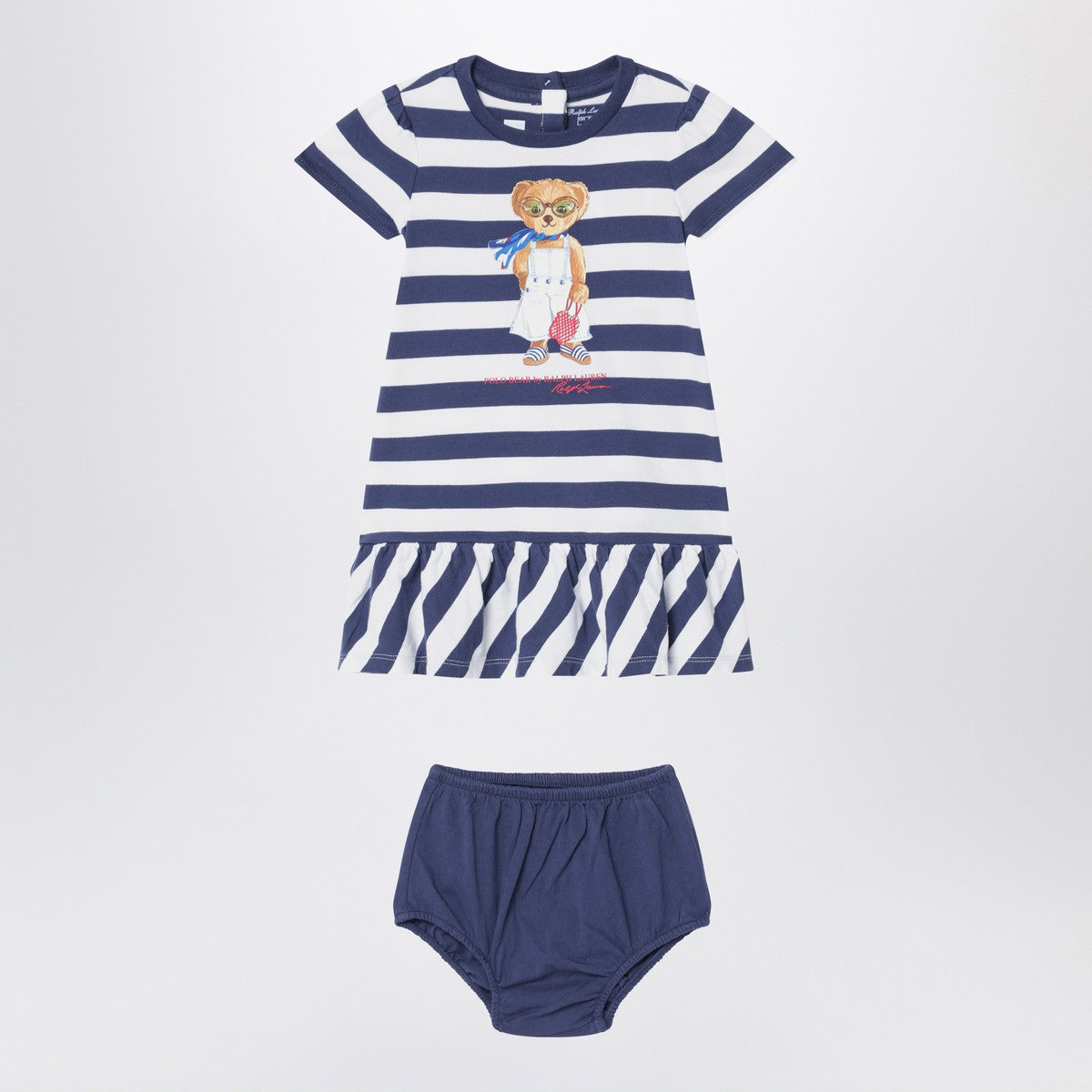 Polo Ralph Lauren Polo Bear striped set white/navy blue