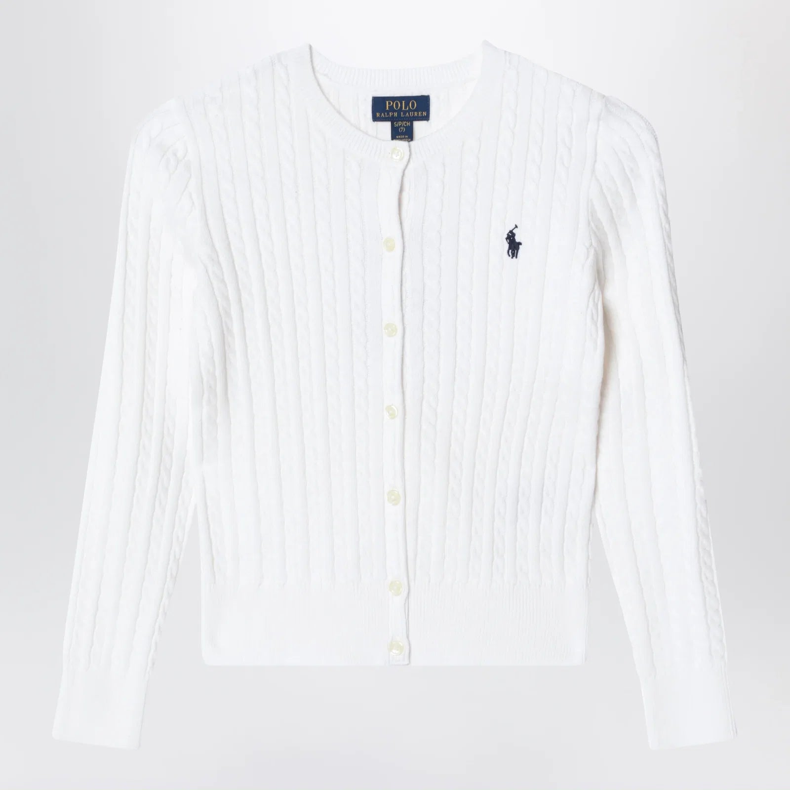 Polo Ralph Lauren White fine cable-knit cotton cardigan