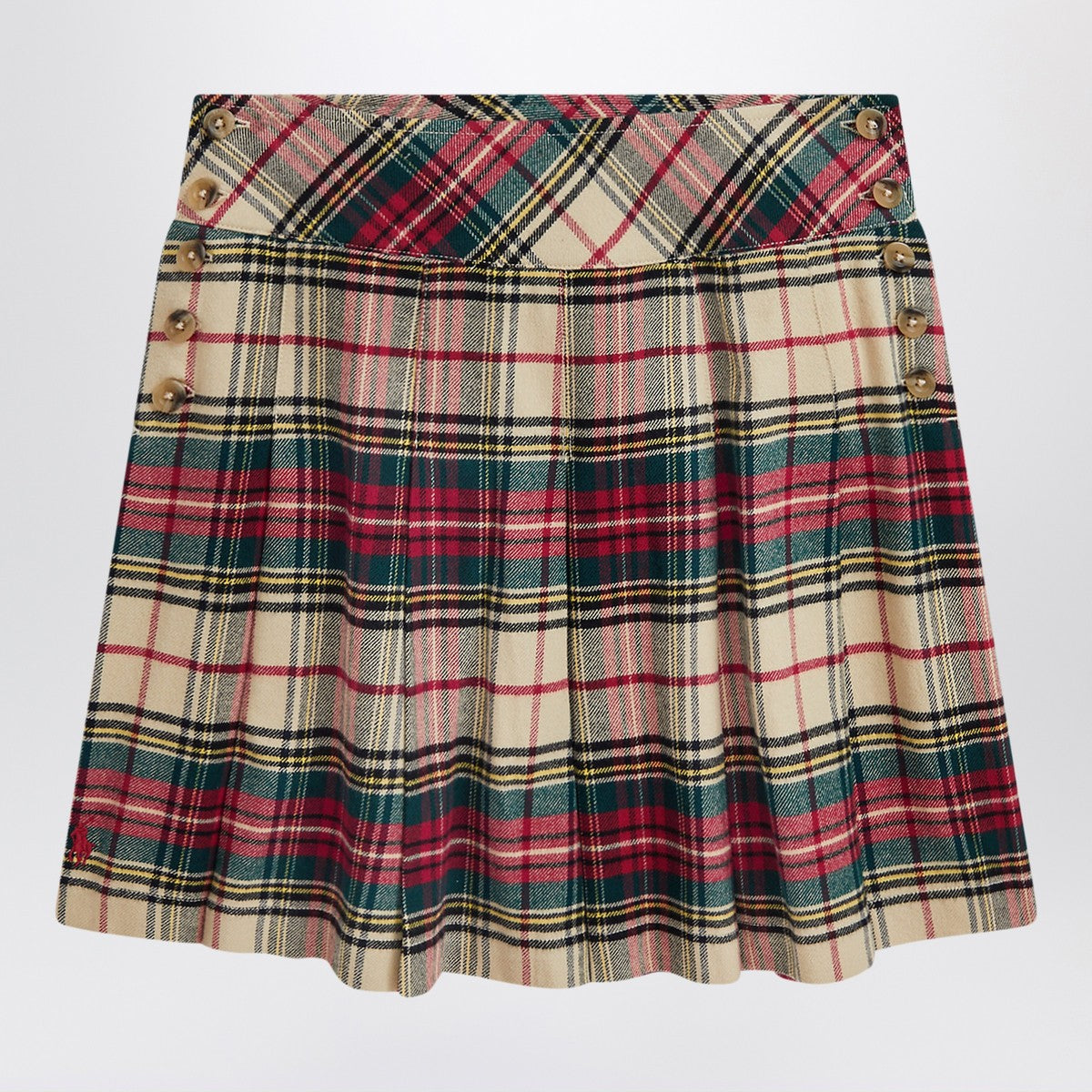 Polo Ralph Lauren Cream/red cotton twill tartan skirt
