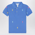 Polo Ralph Lauren Light blue polo shirt with colourful logo embroidery