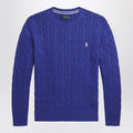 Polo Ralph Lauren Bright blue crew neck sweater with braids