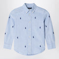 Polo Ralph Lauren Light blue button-down shirt with logos