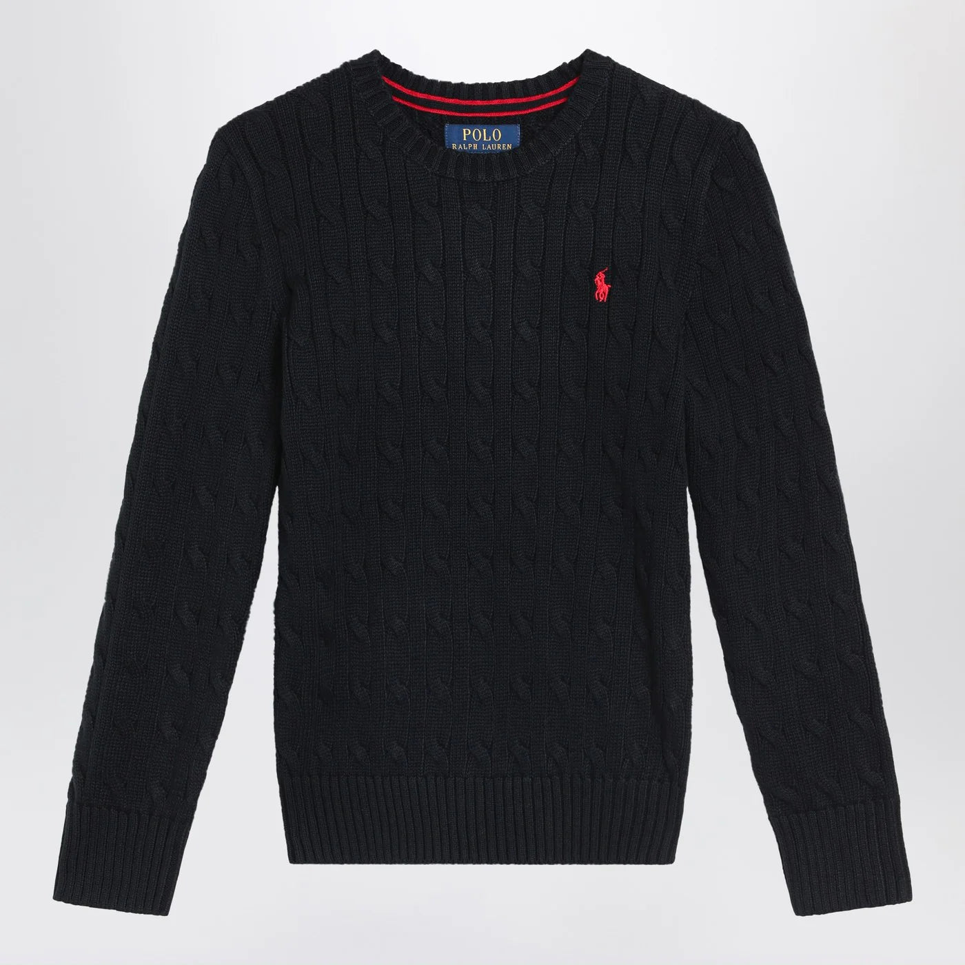Polo Ralph Lauren Black cable-knit crewneck sweater