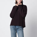 Courreges Courrèges Dark burgundy ribbed zip sweater