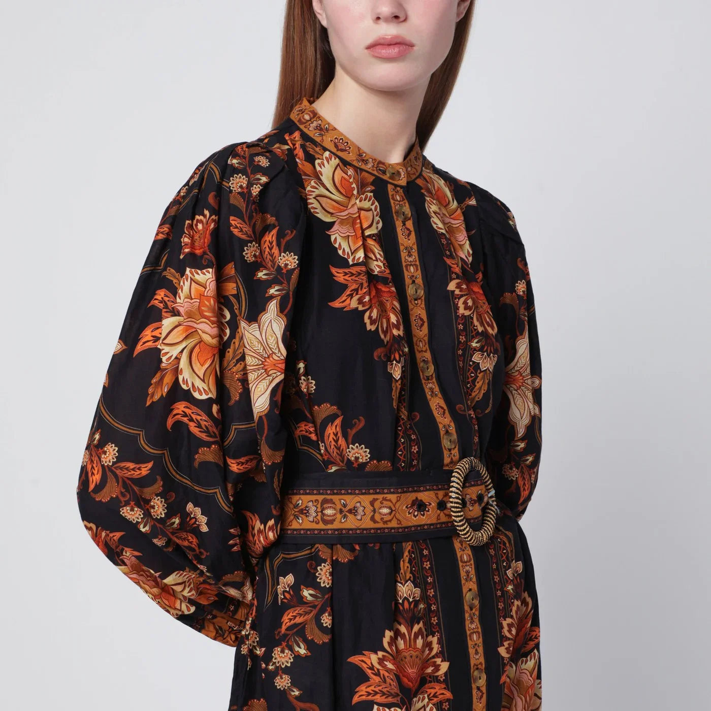 FARM Rio Black Majestic Garden mini dress