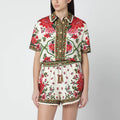 FARM Rio Linen-blend shirt with floral print