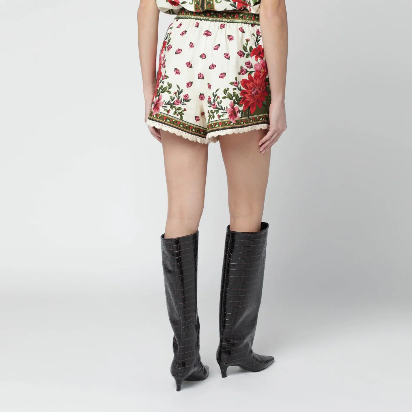 FARM Rio Floral linen-blend Shorts