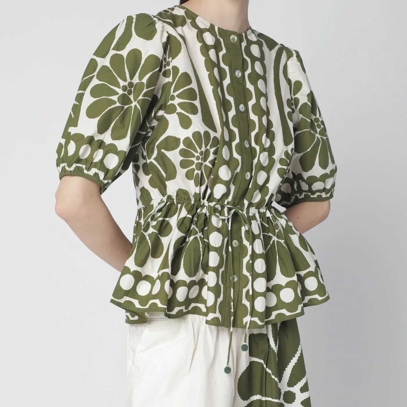 FARM Rio Palermo blouse with green print