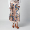 FARM Rio Pink Sea Garden pleated skirt