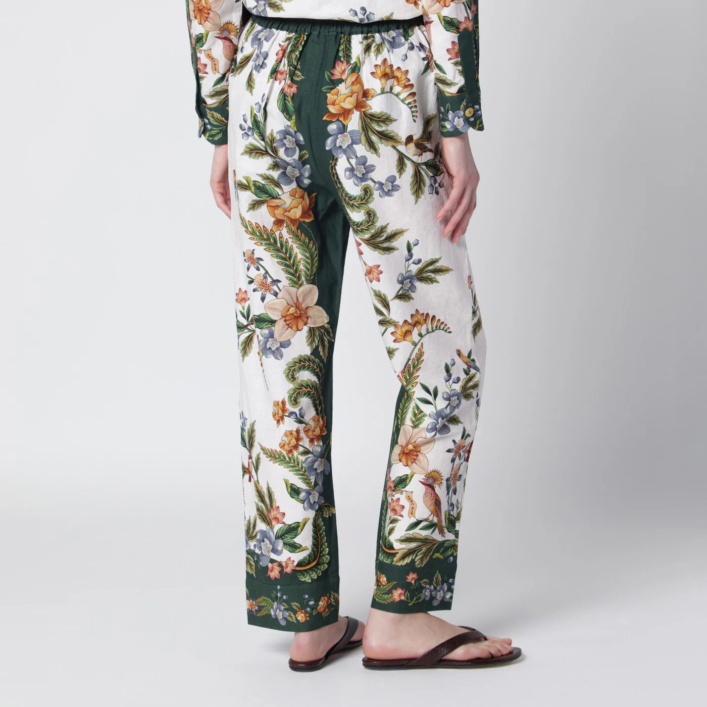 FARM Rio Sand Nature trousers in linen blend