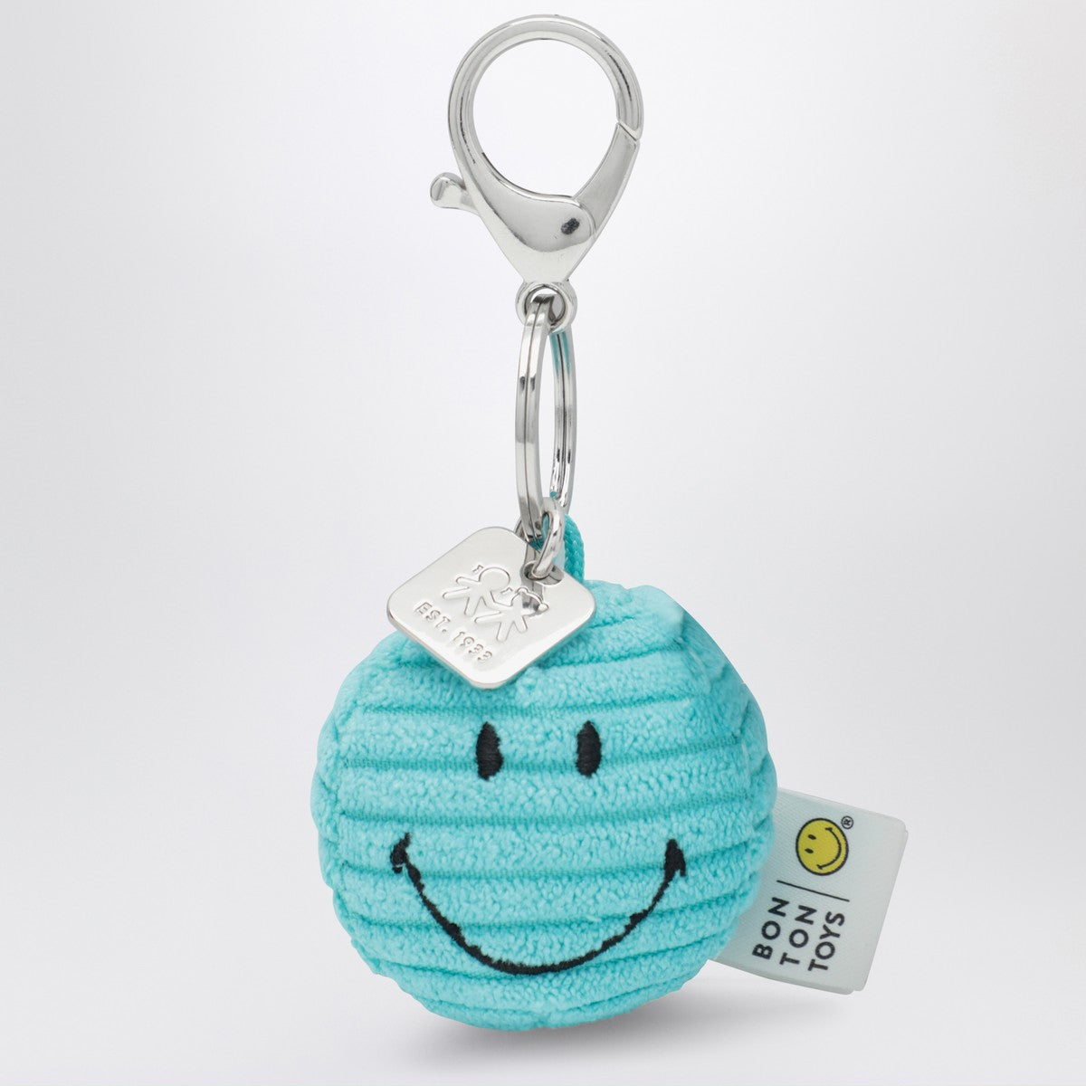 Bon Ton Toys Smiley velvet keychain light blue