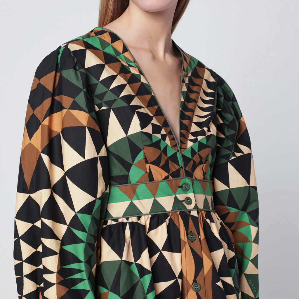 FARM Rio Green Heart Deco mini dress