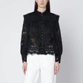 FARM Rio Black Richelieu cotton blouse