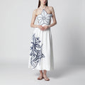 FARM Rio Coast Stars printed linen midi dress
