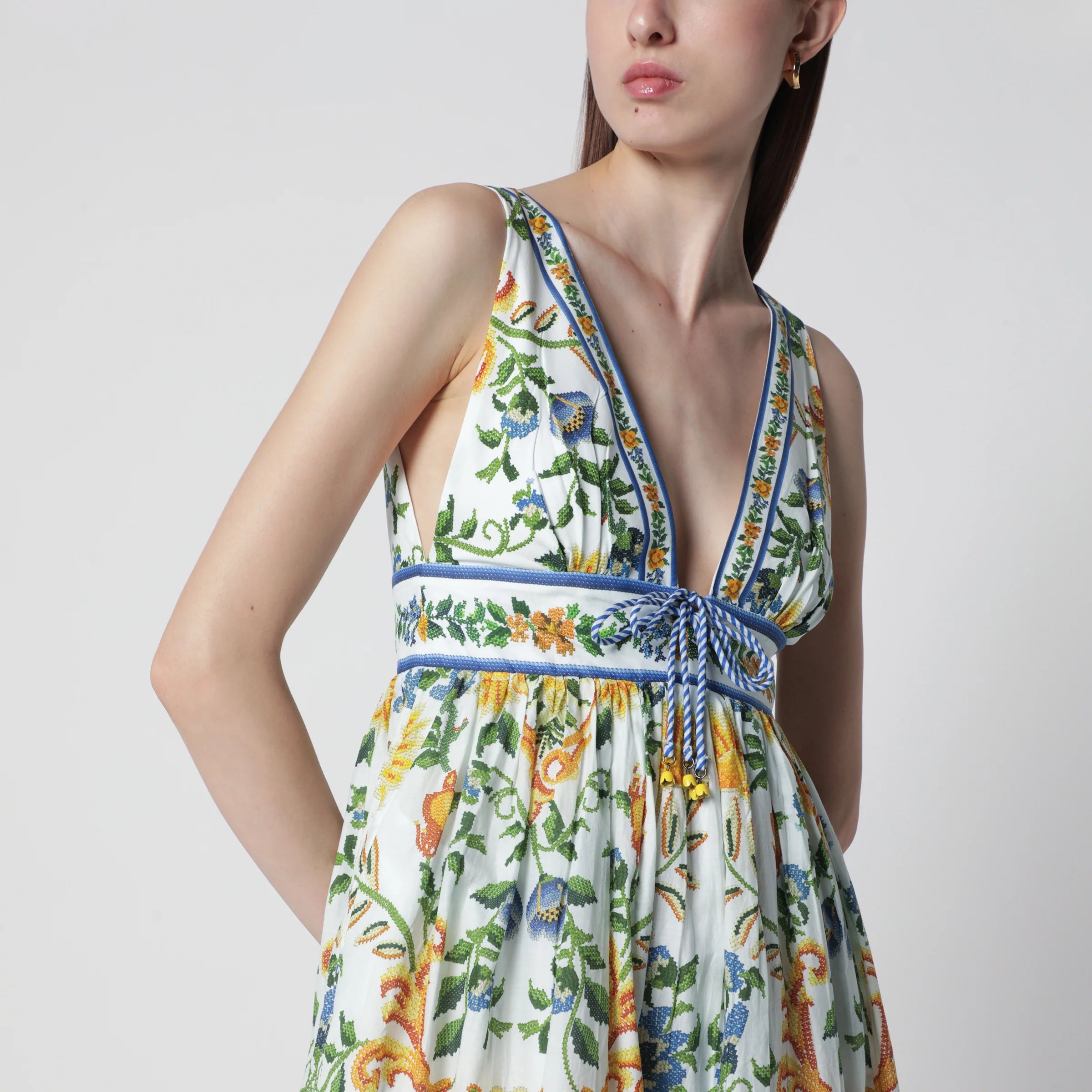 FARM Rio Emily Floral Tapestry midi dress