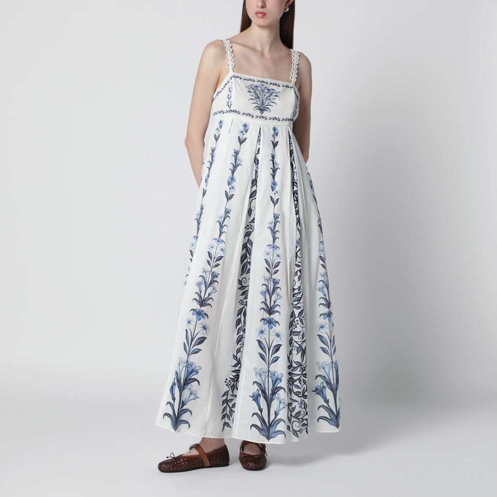 FARM Rio Off-White Flowers Arch Pleats maxi dress