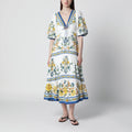 FARM Rio Emily Floral Tapestry drawstring midi dress