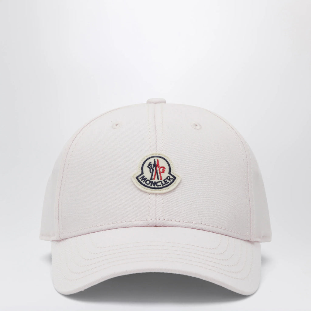Moncler Pink baseball cap with logo patch